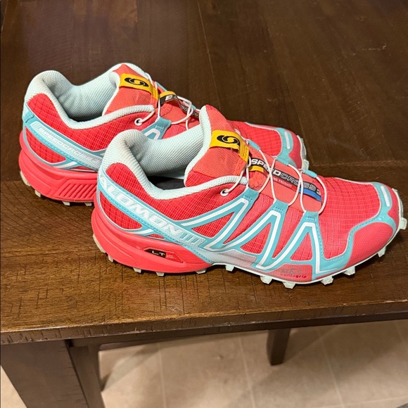 SALOMON Women's Athletic Shoes - Coral and Aqua speed cross 3 size 8 euro 40 - Picture 5 of 8